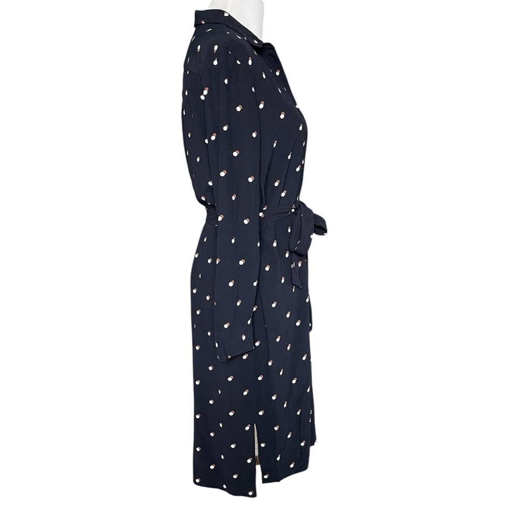 Ann Taylor Double Dot navy long sleeve shirt dress - Picture 10 of 14